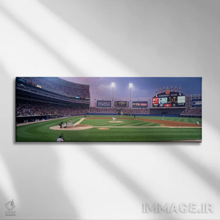 تابلو ایالات متحده، ایلینوی، شیکاگو، وایت سوکس، بیسبال اثر پانورامیک ایمجز (استودیو عکاسی عریض) - نمای روبهرو روی دیوار