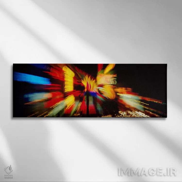 تابلو تابلو نئونی روشنشده در شب، لاسوگاس، نوادای ایالات متحده اثر پانورامیک ایمجز (استودیو عکاسی عریض) - نمای روبهرو روی دیوار