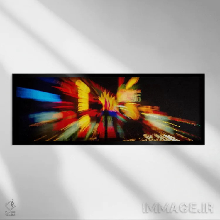 تابلو تابلو نئونی روشنشده در شب، لاسوگاس، نوادای ایالات متحده اثر پانورامیک ایمجز (استودیو عکاسی عریض) - نمای قابدار مشکی