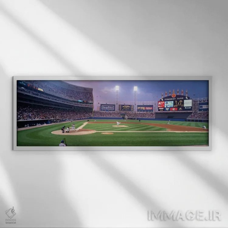 تابلو ایالات متحده، ایلینوی، شیکاگو، وایت سوکس، بیسبال اثر پانورامیک ایمجز (استودیو عکاسی عریض) - نمای قابدار سفید