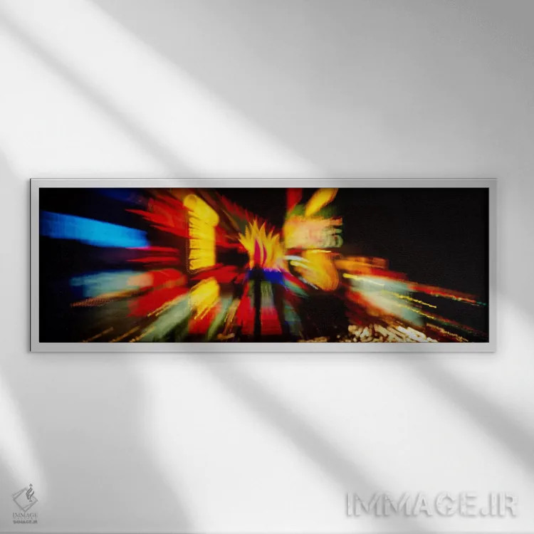 تابلو تابلو نئونی روشنشده در شب، لاسوگاس، نوادای ایالات متحده اثر پانورامیک ایمجز (استودیو عکاسی عریض) - نمای قابدار سفید