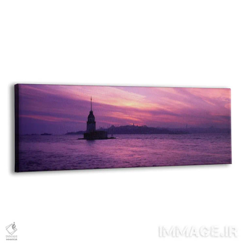 تابلو فانوس دریایی در دریا با مسجد در پسزمینه، سنت سوفیا، برج لیندر، مسجد آبی، استانبول، ترکیه اثر پانورامیک ایمجز (استودیو عکاسی عریض) - نمای پرسپکتیو محصول