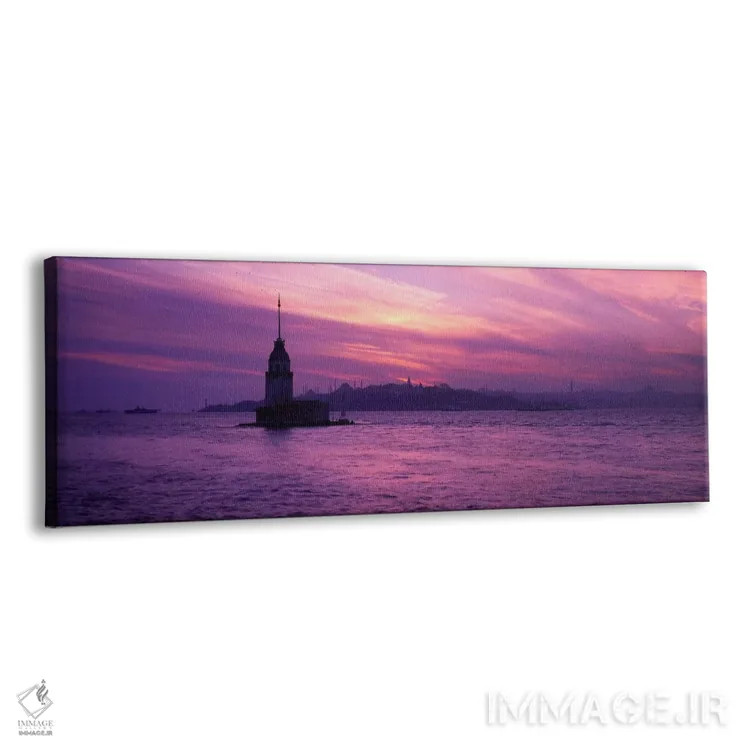 تابلو فانوس دریایی در دریا با مسجد در پسزمینه، سنت سوفیا، برج لیندر، مسجد آبی، استانبول، ترکیه اثر پانورامیک ایمجز (استودیو عکاسی عریض) - نمای پرسپکتیو محصول