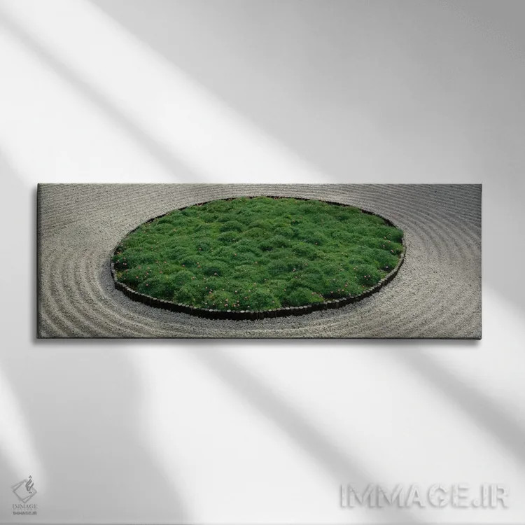 تابلو نمای بالا از یک باغ ژاپنی، پورتلند، اورگان، ایالات متحده اثر پانورامیک ایمجز (استودیو عکاسی عریض) - نمای روبهرو روی دیوار