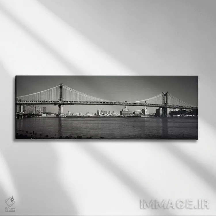 تابلو پل منهتن بر روی رودخانه ایست، نیویورک سیتی، ایالت نیویورک، ایالات متحده اثر پانورامیک ایمجز (استودیو عکاسی عریض) - نمای روبهرو روی دیوار