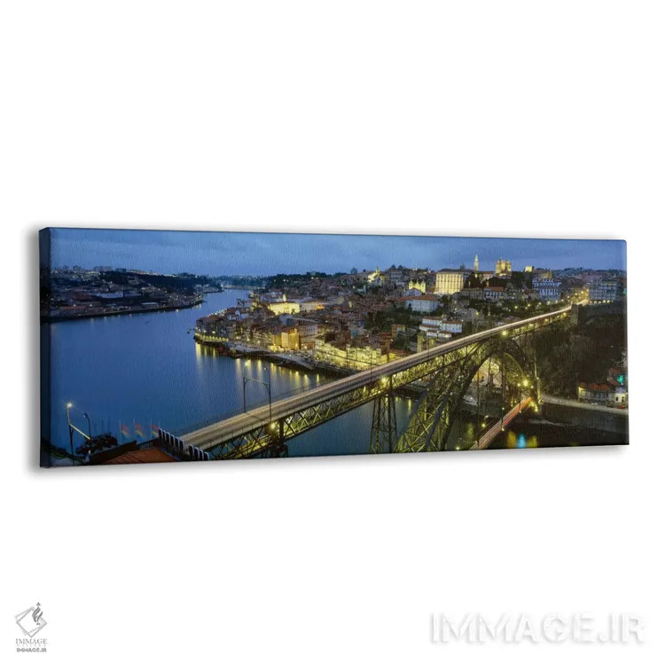 تابلو پل دوم لوییس اول در شب، پورتو، پرتغال اثر پانورامیک ایمجز (استودیو عکاسی عریض) - نمای پرسپکتیو محصول