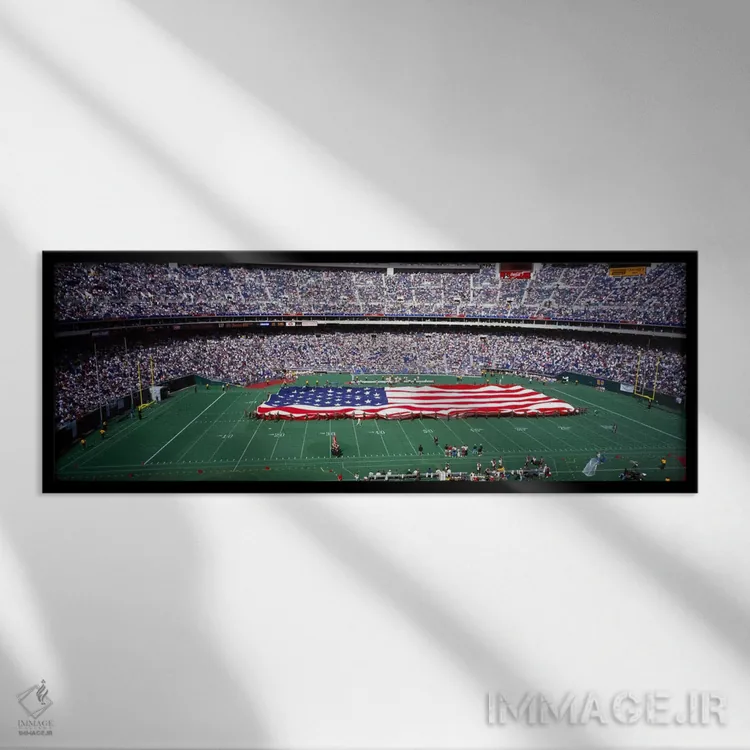 تابلو تماشاچی در حال تماشای مسابقه فوتبال، استادیوم وترانس، فیلادلفیا، پنسیلوانیا، ایالات متحده آمریکا #۴ اثر پانورامیک ایمجز (استودیو عکاسی عریض) - نمای قابدار مشکی