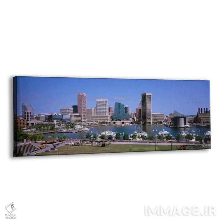 تابلو نمای افق بندر داخلی، بالتیمور، مریلند، ایالات متحده آمریکا اثر پانورامیک ایمجز (استودیو عکاسی عریض) - نمای پرسپکتیو محصول