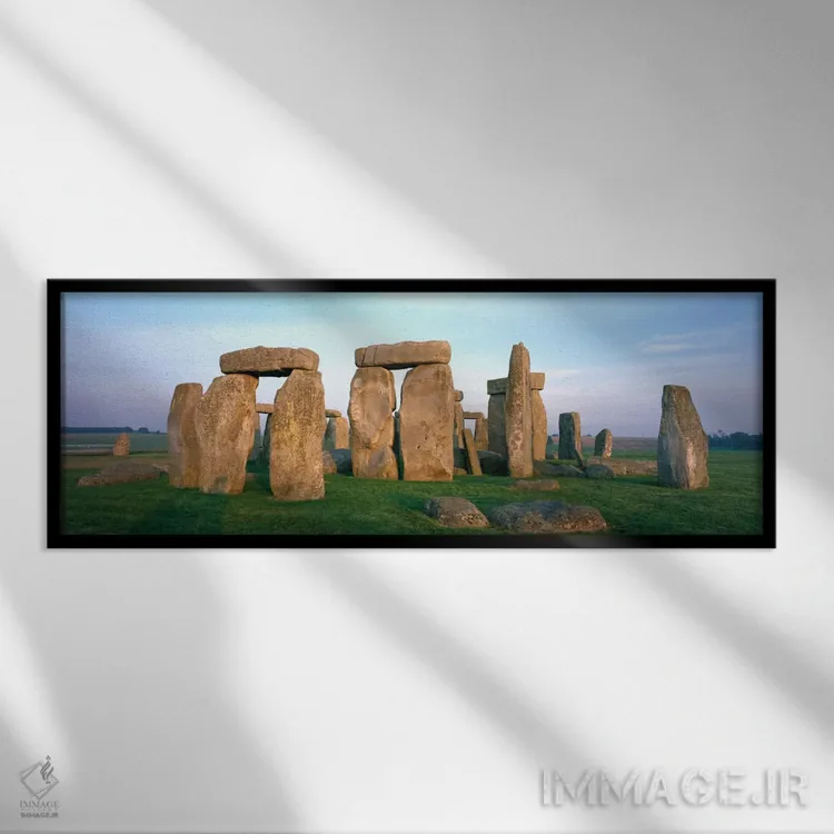 تابلو انگلستان، ویلتشر، استونهنج اثر پانورامیک ایمجز (استودیو عکاسی عریض) - نمای قابدار مشکی