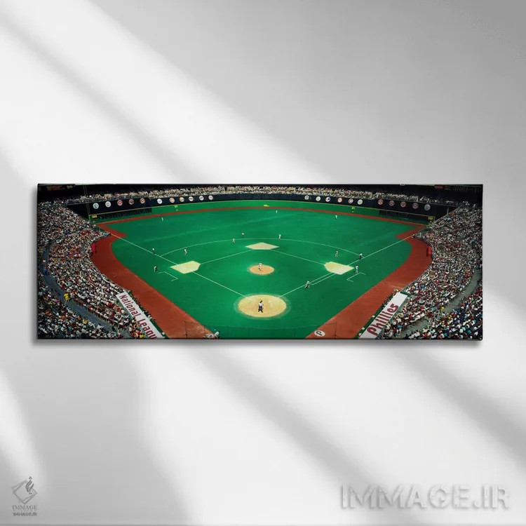 تابلو بازی بیسبال فیلادلفیا در برابر متس، استادیوم وترانس، فیلادلفیا، پنسیلوانیا، ایالات متحده آمریکا اثر پانورامیک ایمجز (استودیو عکاسی عریض) - نمای روبهرو روی دیوار