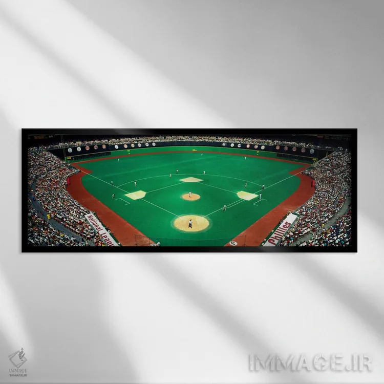 تابلو بازی بیسبال فیلادلفیا در برابر متس، استادیوم وترانس، فیلادلفیا، پنسیلوانیا، ایالات متحده آمریکا اثر پانورامیک ایمجز (استودیو عکاسی عریض) - نمای قابدار مشکی