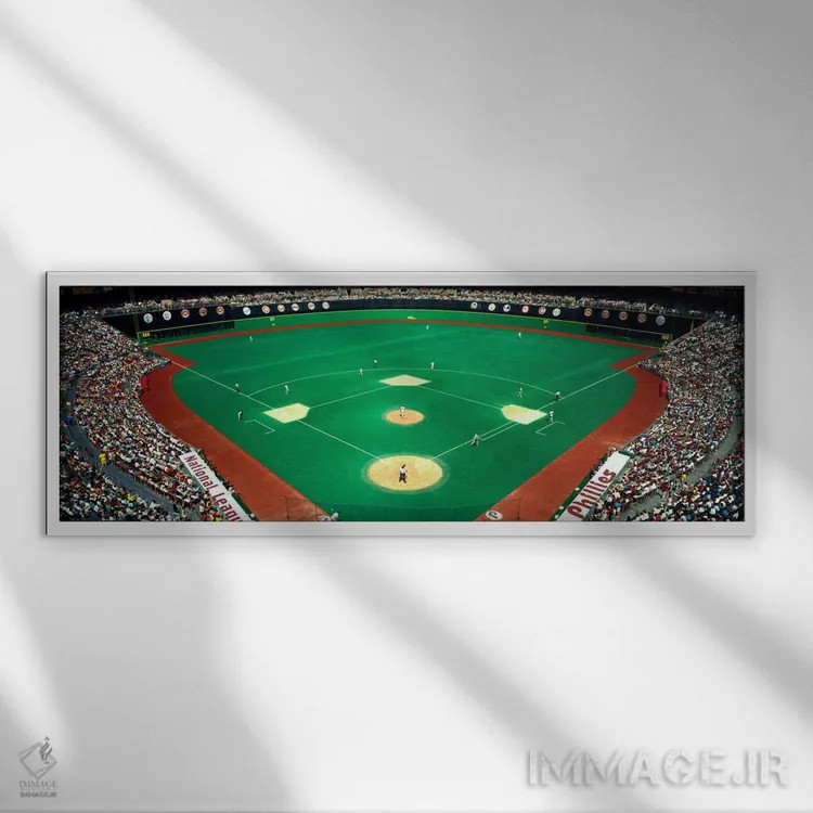تابلو بازی بیسبال فیلادلفیا در برابر متس، استادیوم وترانس، فیلادلفیا، پنسیلوانیا، ایالات متحده آمریکا اثر پانورامیک ایمجز (استودیو عکاسی عریض) - نمای قابدار سفید