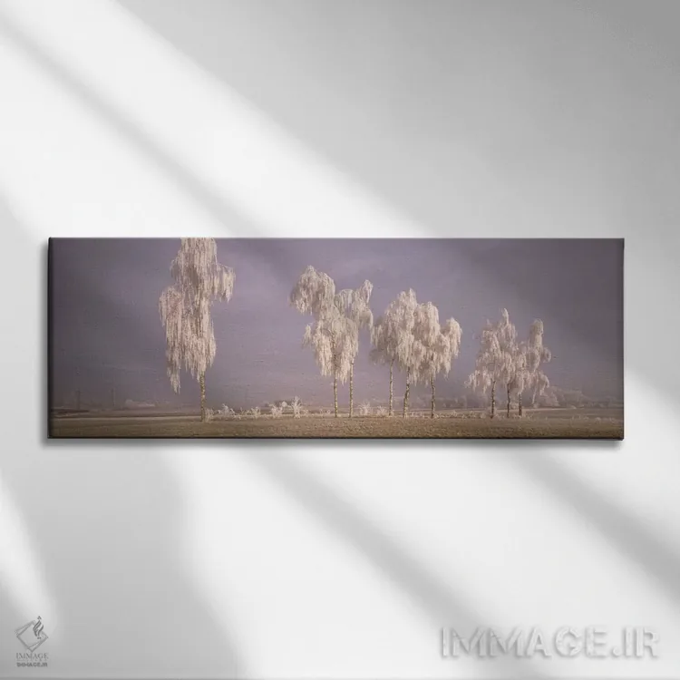 تابلو درختان بید با یخ، سوئیس اثر پانورامیک ایمجز (استودیو عکاسی عریض) - نمای روبهرو روی دیوار