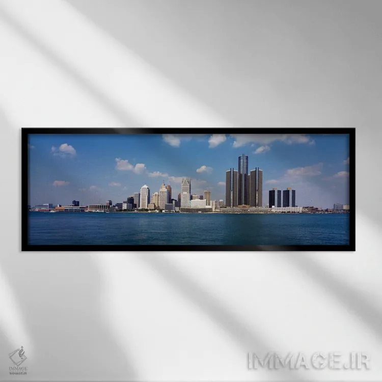 تابلو دیترویت، میشیگان، ایالات متحده آمریکا #۲ اثر پانورامیک ایمجز (استودیو عکاسی عریض) - نمای قابدار مشکی