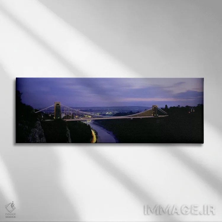 تابلو پل معلق کلیفتون در شب، بریستول، انگلستان، پادشاهی متحد اثر پانورامیک ایمجز (استودیو عکاسی عریض) - نمای روبهرو روی دیوار