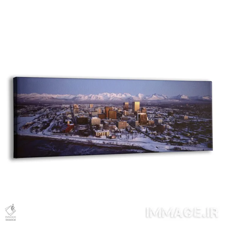 تابلو آنکوریج در پای کوههای چگاچ، آلاسکا، ایالات متحده آمریکا اثر پانورامیک ایمجز (استودیو عکاسی عریض) - نمای پرسپکتیو محصول