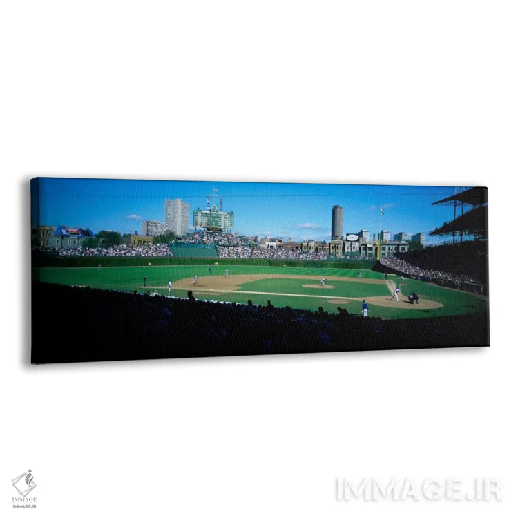 تابلو مسابقه بیسبال در حال برگزاری، استادیوم وریگلی، شیکاگو، شهرستان کک، ایلینوی، ایالات متحده آمریکا اثر پانورامیک ایمجز (استودیو عکاسی عریض) - نمای پرسپکتیو محصول