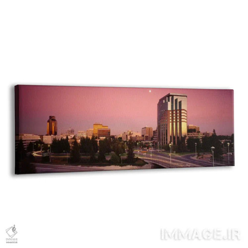 تابلو ساختمانها در یک شهر، ساکرامنتو، کالیفرنیا، ایالات متحده آمریکا اثر پانورامیک ایمجز (استودیو عکاسی عریض) - نمای پرسپکتیو محصول