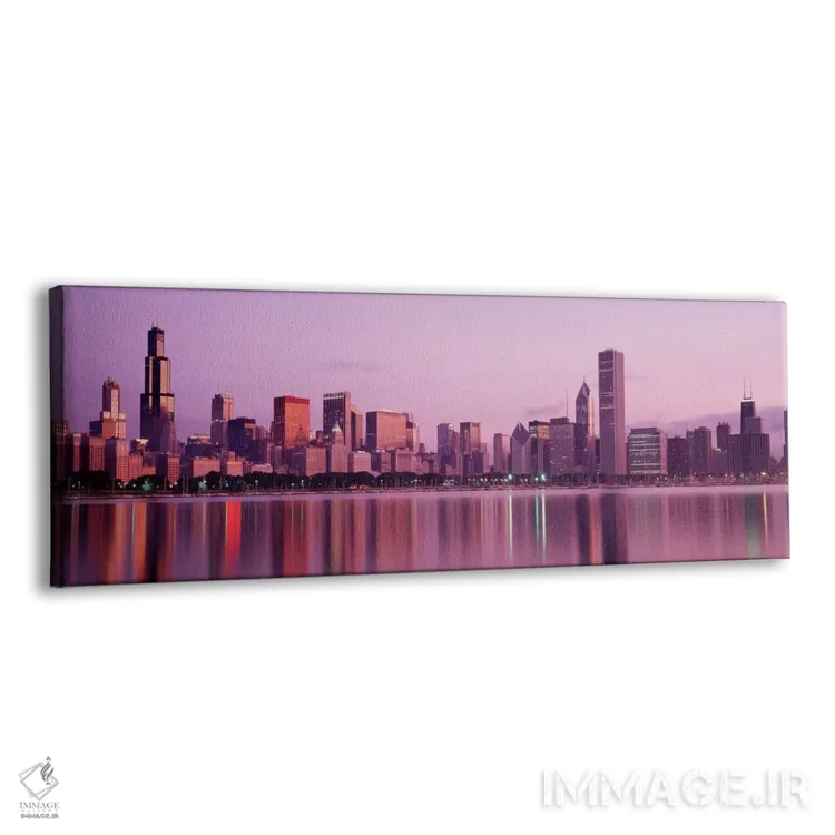 تابلو شهری در کنار آب، شیکاگو، ایلینوی، ایالات متحده آمریکا اثر پانورامیک ایمجز (استودیو عکاسی عریض) - نمای پرسپکتیو محصول