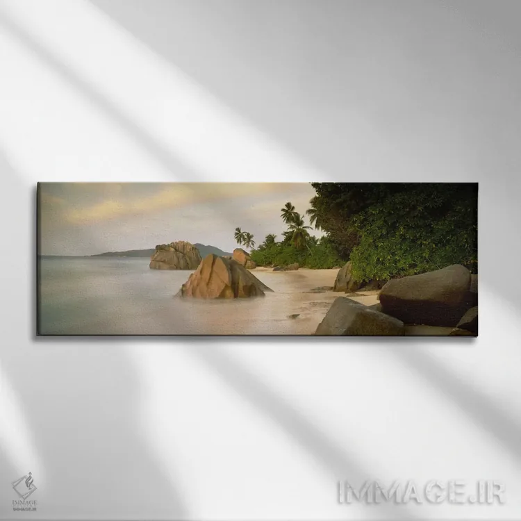 تابلو سنگها در ساحل، لا دیگو، سیشل اثر پانورامیک ایمجز (استودیو عکاسی عریض) - نمای روبهرو روی دیوار