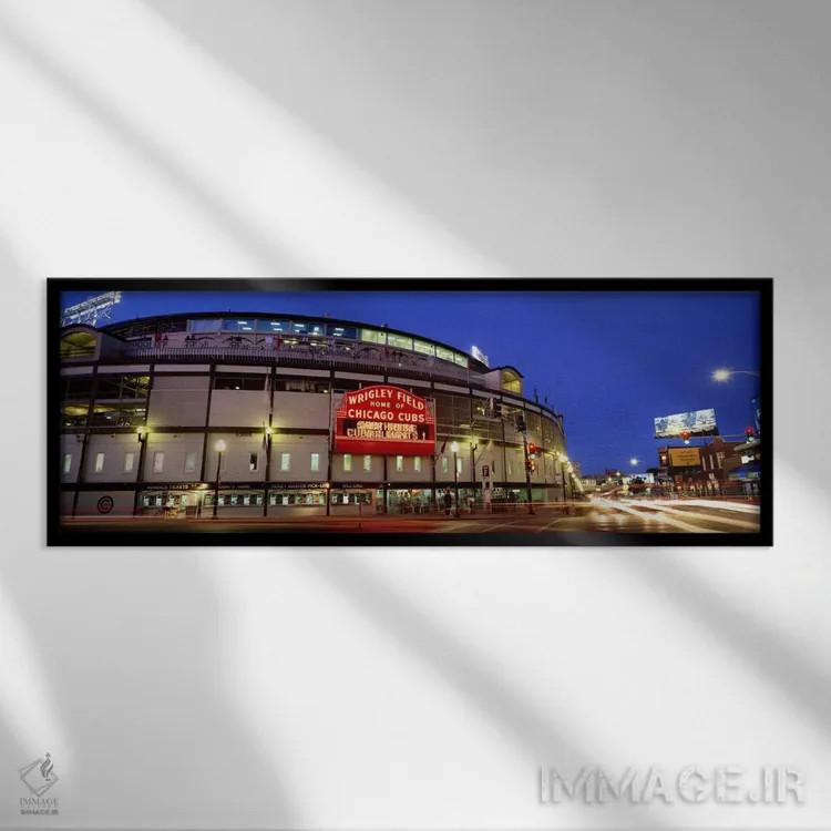 تابلو ایالات متحده آمریکا، ایلینوی، شیکاگو، کوبها، بیسبال #۳ اثر پانورامیک ایمجز (استودیو عکاسی عریض) - نمای قابدار مشکی