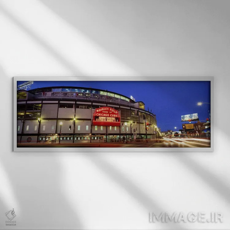 تابلو ایالات متحده آمریکا، ایلینوی، شیکاگو، کوبها، بیسبال #۳ اثر پانورامیک ایمجز (استودیو عکاسی عریض) - نمای قابدار سفید