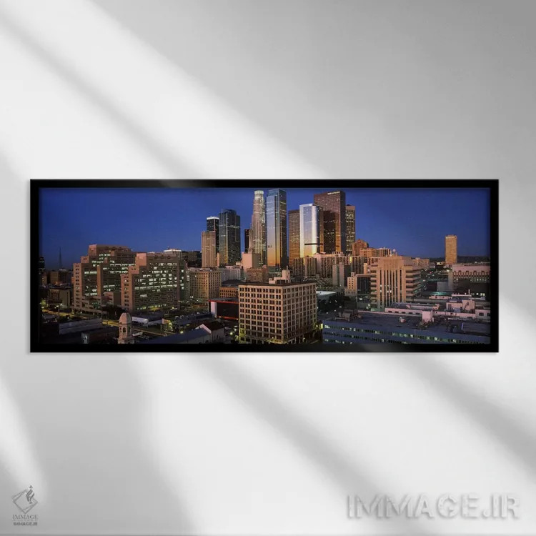 تابلو لس آنجلس، کالیفرنیا، آمریکا #۲ اثر پانورامیک ایمجز (استودیو عکاسی عریض) - نمای قابدار مشکی