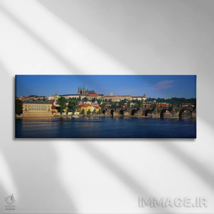 تابلو رودخانه ویتاوا، پل چارلز، پراگ، جمهوری چک اثر پانورامیک ایمجز (استودیو عکاسی عریض) - نمای روبهرو روی دیوار