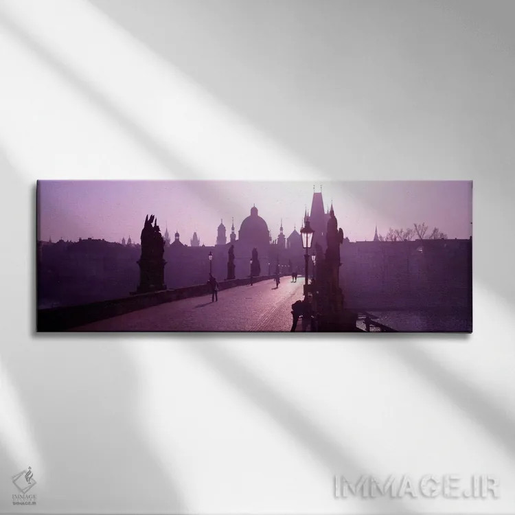 تابلو پل چارلز، رودخانه مولداو، پراگ، جمهوری چک اثر پانورامیک ایمجز (استودیو عکاسی عریض) - نمای روبهرو روی دیوار