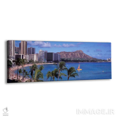 تابلو ساحل وایکیکی، هونولولو، هاوایی، آمریکا اثر پانورامیک ایمجز (استودیو عکاسی عریض) - نمای پرسپکتیو محصول