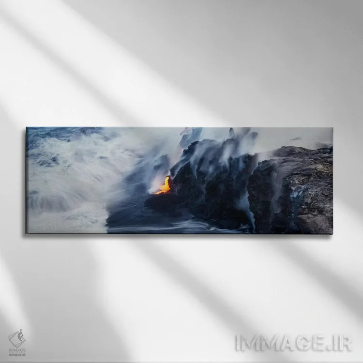تابلو جریان گدازه درخشان، پارک ملی آتشفشانهای هاوایی، بیگ آیلند، هاوایی، آمریکا اثر پانورامیک ایمجز (استودیو عکاسی عریض) - نمای روبهرو روی دیوار