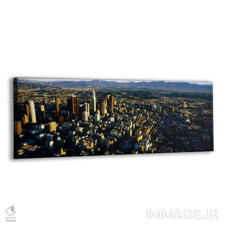 تابلو نمای هوایی یک شهر، شهر لس آنجلس، کالیفرنیا، آمریکا اثر پانورامیک ایمجز (استودیو عکاسی عریض) - نمای پرسپکتیو محصول