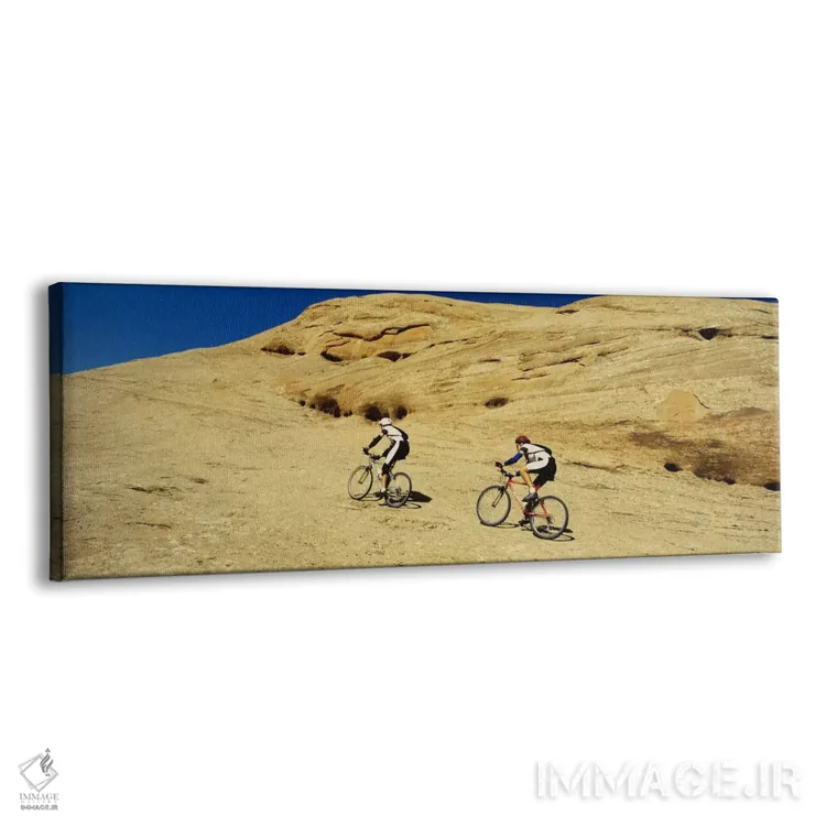 تابلو نمای جانبی دو مرد که در حال کوهنوردی در صخرهها هستند، تریل اسلیکراک، مواب، یوتا، آمریکا اثر پانورامیک ایمجز (استودیو عکاسی عریض) - نمای پرسپکتیو محصول