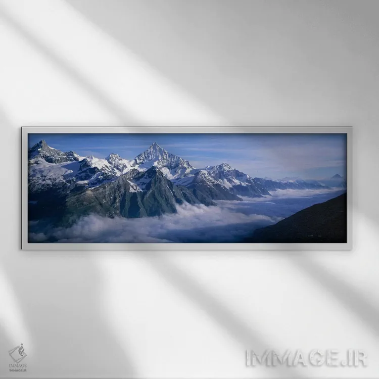 تابلو پوشش ابر، آلپهای سوئیس، سوئیس اثر پانورامیک ایمجز (استودیو عکاسی عریض) - نمای قابدار سفید