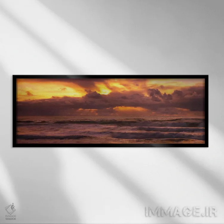 تابلو ابرها بر فراز اقیانوس، اقیانوس آرام، کالیفرنیا، آمریکا اثر پانورامیک ایمجز (استودیو عکاسی عریض) - نمای قابدار مشکی