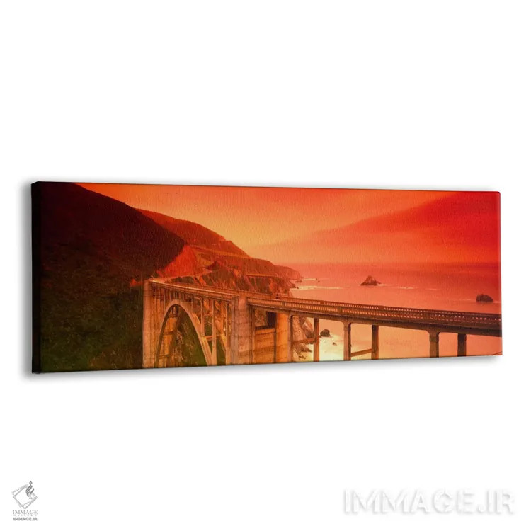 تابلو منظره ساحلی باشکوه با پل بیکسبی کریک، بیگ سور، شهرستان مونتری، کالیفرنیا، آمریکا اثر پانورامیک ایمجز (استودیو عکاسی عریض) - نمای پرسپکتیو محصول