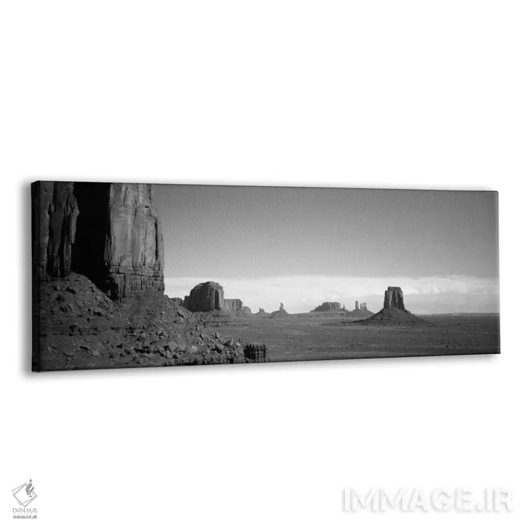 تابلو دره یادبود در سیاه و سفید، سرزمین ناواهو، آریزونا، آمریکا اثر پانورامیک ایمجز (استودیو عکاسی عریض) - نمای پرسپکتیو محصول