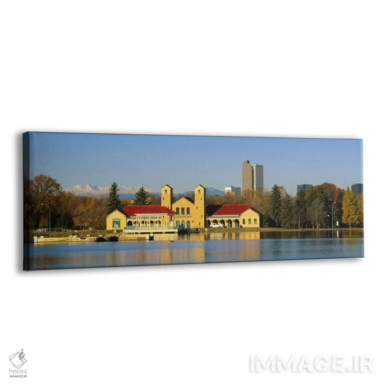 تابلو ساختمانها در کنار آب، پاویلیون پارک شهری، دنور، کلرادو، آمریکا اثر پانورامیک ایمجز (استودیو عکاسی عریض) - نمای پرسپکتیو محصول