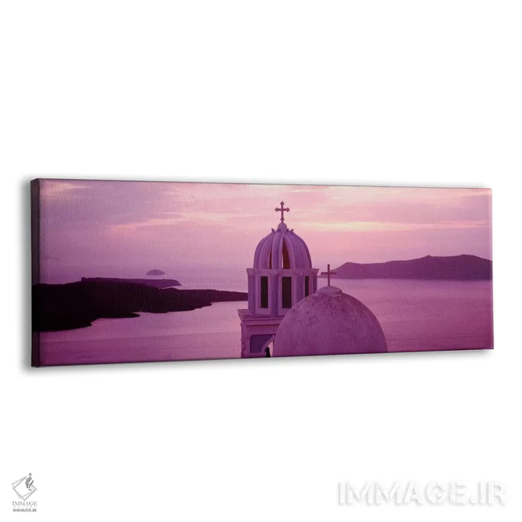 تابلو سیلوئت یک کلیسا، کلیسای سانتورینی، یونان اثر پانورامیک ایمجز (استودیو عکاسی عریض) - نمای پرسپکتیو محصول