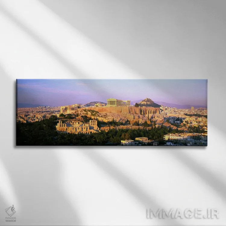 تابلو نمای هوایی از آکروپولیس آتن، یونان اثر پانورامیک ایمجز (استودیو عکاسی عریض) - نمای روبهرو روی دیوار