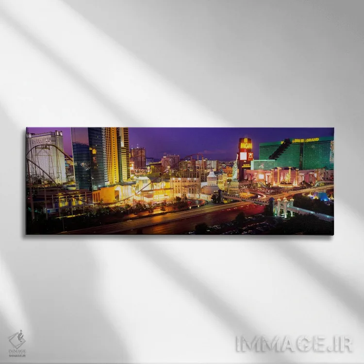 تابلو نمای زاویه بالا از یک شهر، لاس وگاس، نوادا، آمریکا اثر پانورامیک ایمجز (استودیو عکاسی عریض) - نمای روبهرو روی دیوار