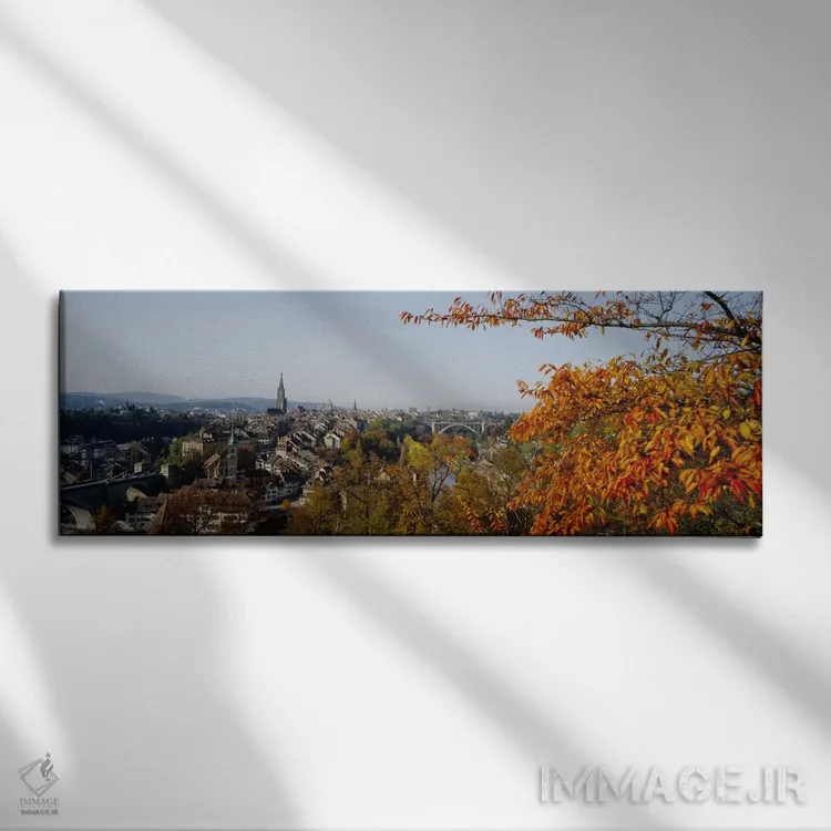 تابلو نمای زاویه بالا از ساختمانها، کانتون برن، سوئیس اثر پانورامیک ایمجز (استودیو عکاسی عریض) - نمای روبهرو روی دیوار