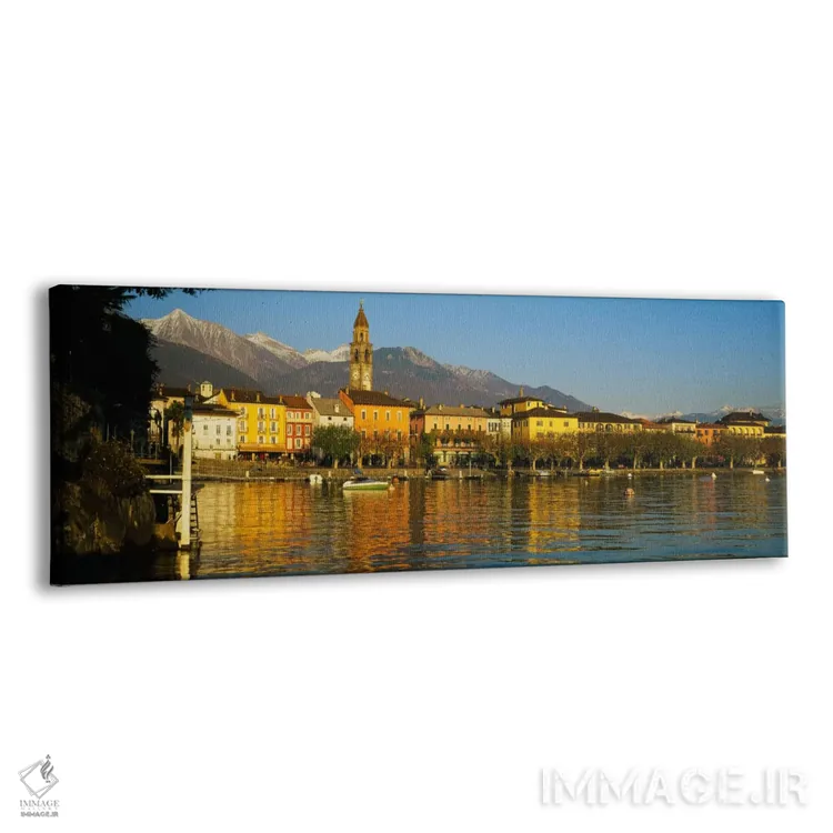 تابلو شهر در کنار آب، آسکونا، تیسینو، سوئیس اثر پانورامیک ایمجز (استودیو عکاسی عریض) - نمای پرسپکتیو محصول