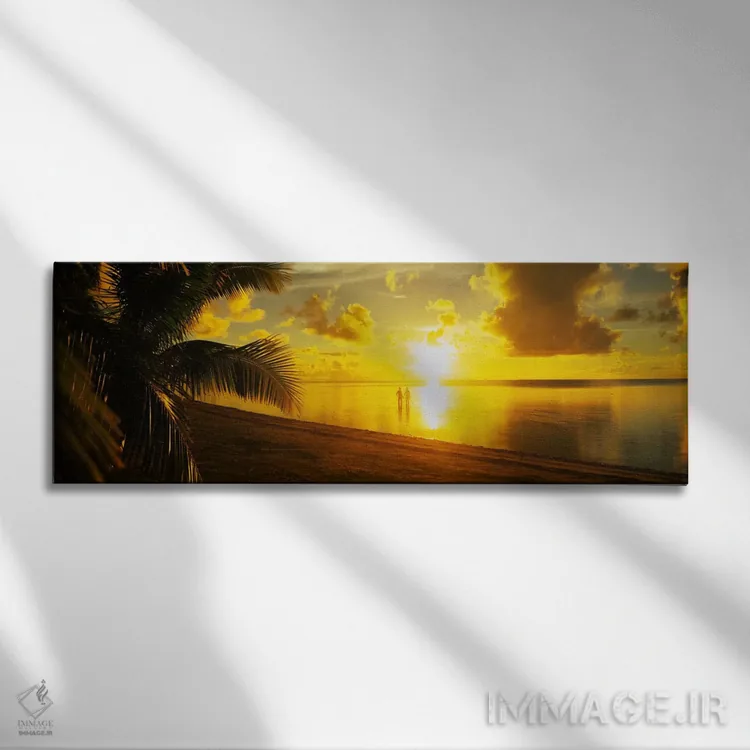 تابلو "زوجی در غروب، آیتوتاکی، جزایر کوک" اثر پانورامیک ایمجز (استودیو عکاسی عریض) - نمای روبهرو روی دیوار