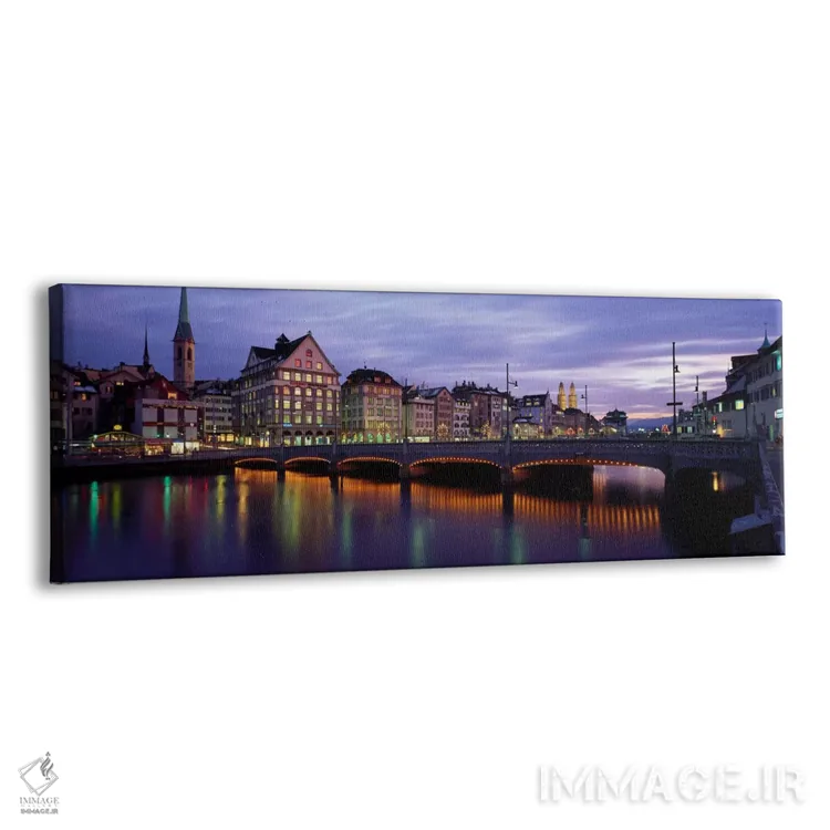 تابلو "رودخانه لیمات، زوریخ، سوئیس" اثر پانورامیک ایمجز (استودیو عکاسی عریض) - نمای پرسپکتیو محصول