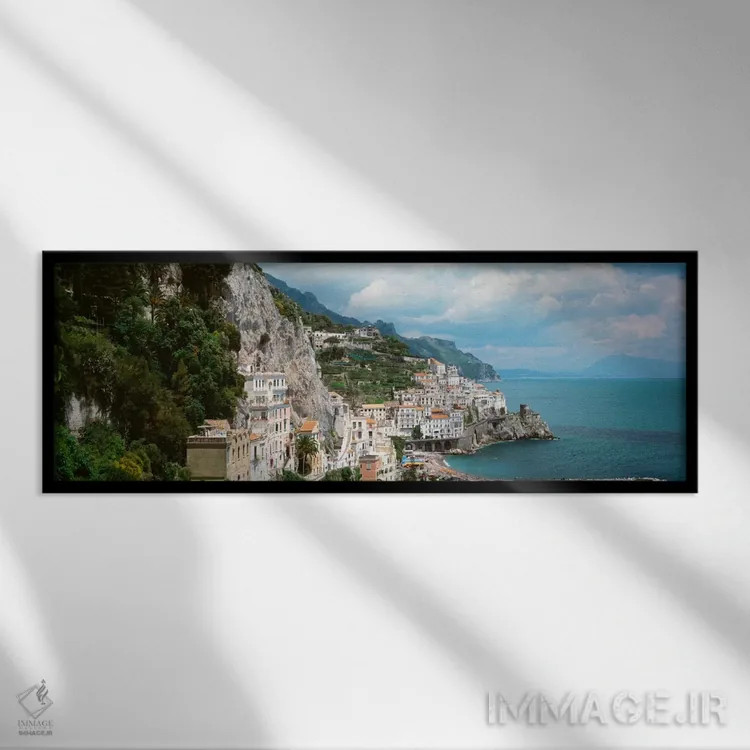 تابلو "ساحل آمالفی، سالرنو، ایتالیا" اثر پانورامیک ایمجز (استودیو عکاسی عریض) - نمای قابدار مشکی