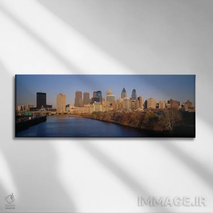 تابلو "ایالات متحده آمریکا، پنسیلوانیا، فیلادلفیا" اثر پانورامیک ایمجز (استودیو عکاسی عریض) - نمای روبهرو روی دیوار