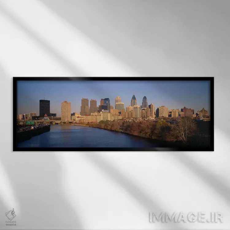 تابلو "ایالات متحده آمریکا، پنسیلوانیا، فیلادلفیا" اثر پانورامیک ایمجز (استودیو عکاسی عریض) - نمای قابدار مشکی