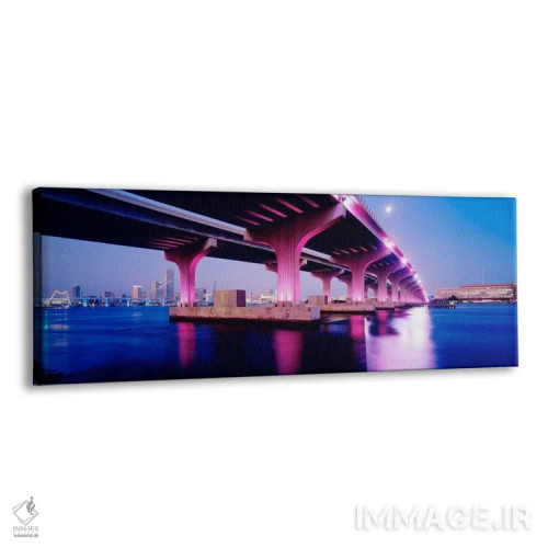 تابلو "پل مکآرتور، خلیج بیسکین، میامی، فلوریدا، ایالات متحده آمریکا" اثر پانورامیک ایمجز (استودیو عکاسی عریض) - نمای پرسپکتیو محصول