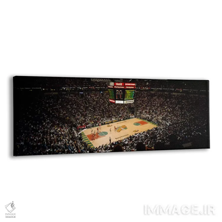 تابلو "تماشاگران در حال تماشای مسابقه بسکتبال، کی آرنا، سیاتل، شهرستان کینگ، ایالت واشینگتن، ایالات متحده آمریکا" اثر پانورامیک ایمجز (استودیو عکاسی عریض) - نمای پرسپکتیو محصول
